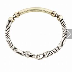 David Yurman Silver and Gold Metro Cable Bracelet